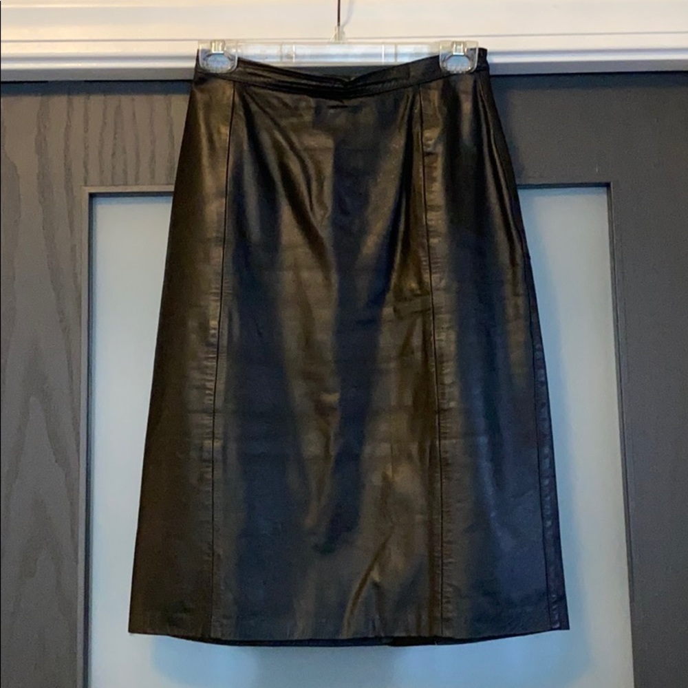 Vintage Genuine Leather Skirt